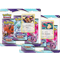 POKEMON TCG Sword and Shield Chilling Reign 3 Pack (x2) Blister Eevee + Snorlax