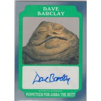 Topps Star Wars Rogue One Green Autograph Dave Barclay Puppeteer Jabba the HUTT