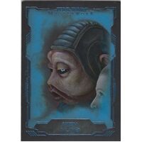 2016 Topps Star Wars Masterwork Blue Base Card #49 Nien Nunb Parallel 